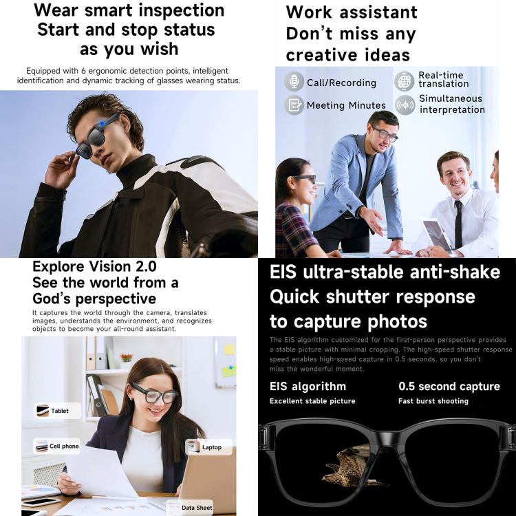 AI Smart Glasses with 8MP HD Camera