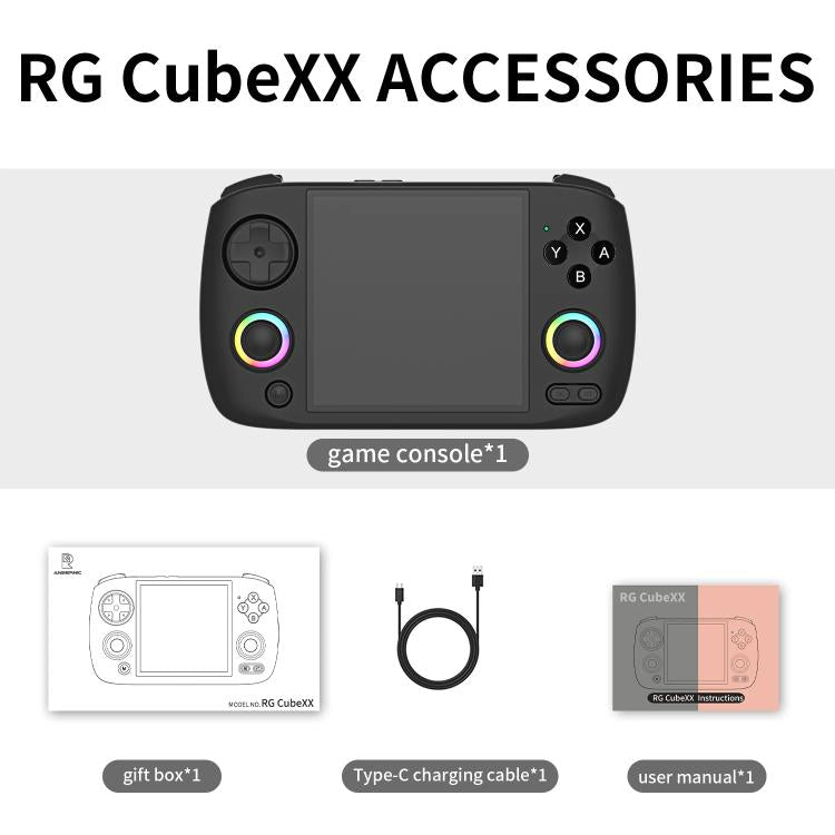 ANBERNIC RG CubeXX 3.95-Inch IPS Screen Handheld Game Console Supports WiFi Bluetooth, Linux 64-Bit 32G+64G