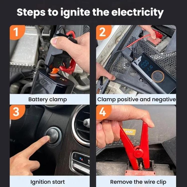 SUITU ST-9650B 4 x 2000mAh Car Emergency Starting Power Supply Inflatable Pump Integrated Machine