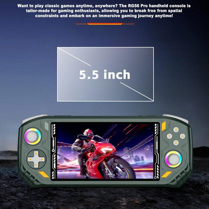 RG56 PRO 5.5-Inch Handheld Game Console EmuELEC System With HDMI TV Output WiFi Connectivity 128G (Black)